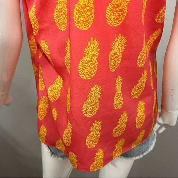 J-Crew Coral and Yellow Pineapple Racer Back Tank - 10 - Picture 9 of 11